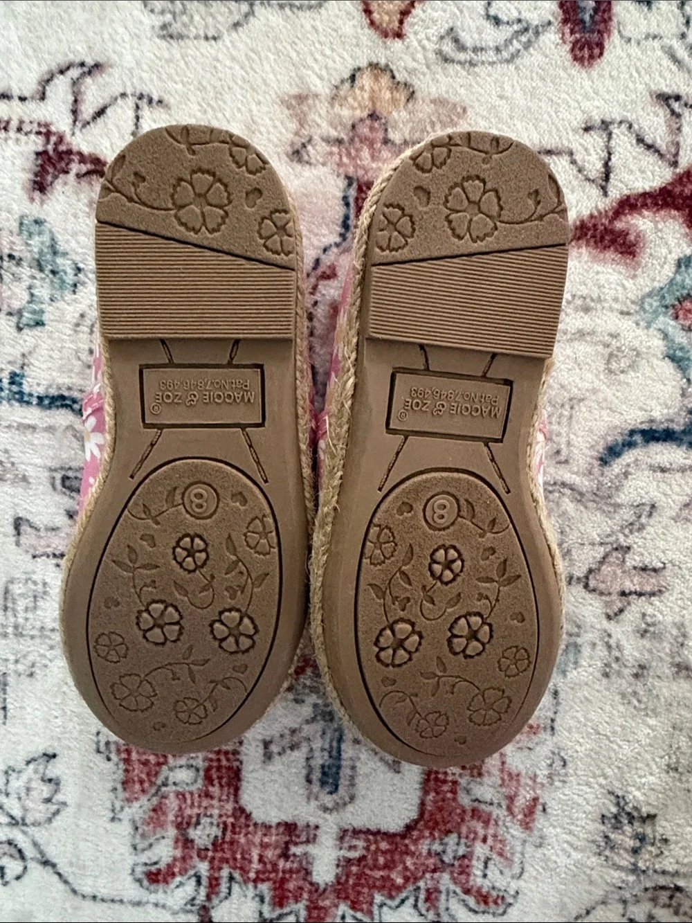 Maggie & Zoe Pink Daisy Canvas Slip-On Moccasins
